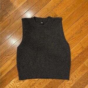 ONLY Women's Charcoal Crew Neck Sweater Vest